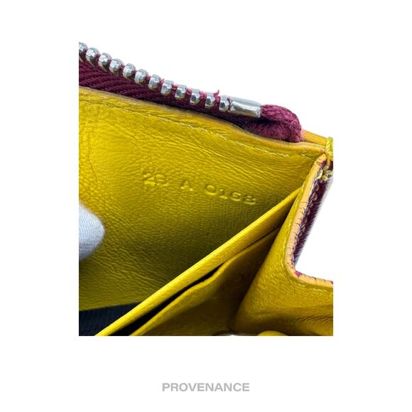 🔴 Givenchy Cles Zip Pouch Wallet - Red/Yellow Leather - Picture 10 of 11